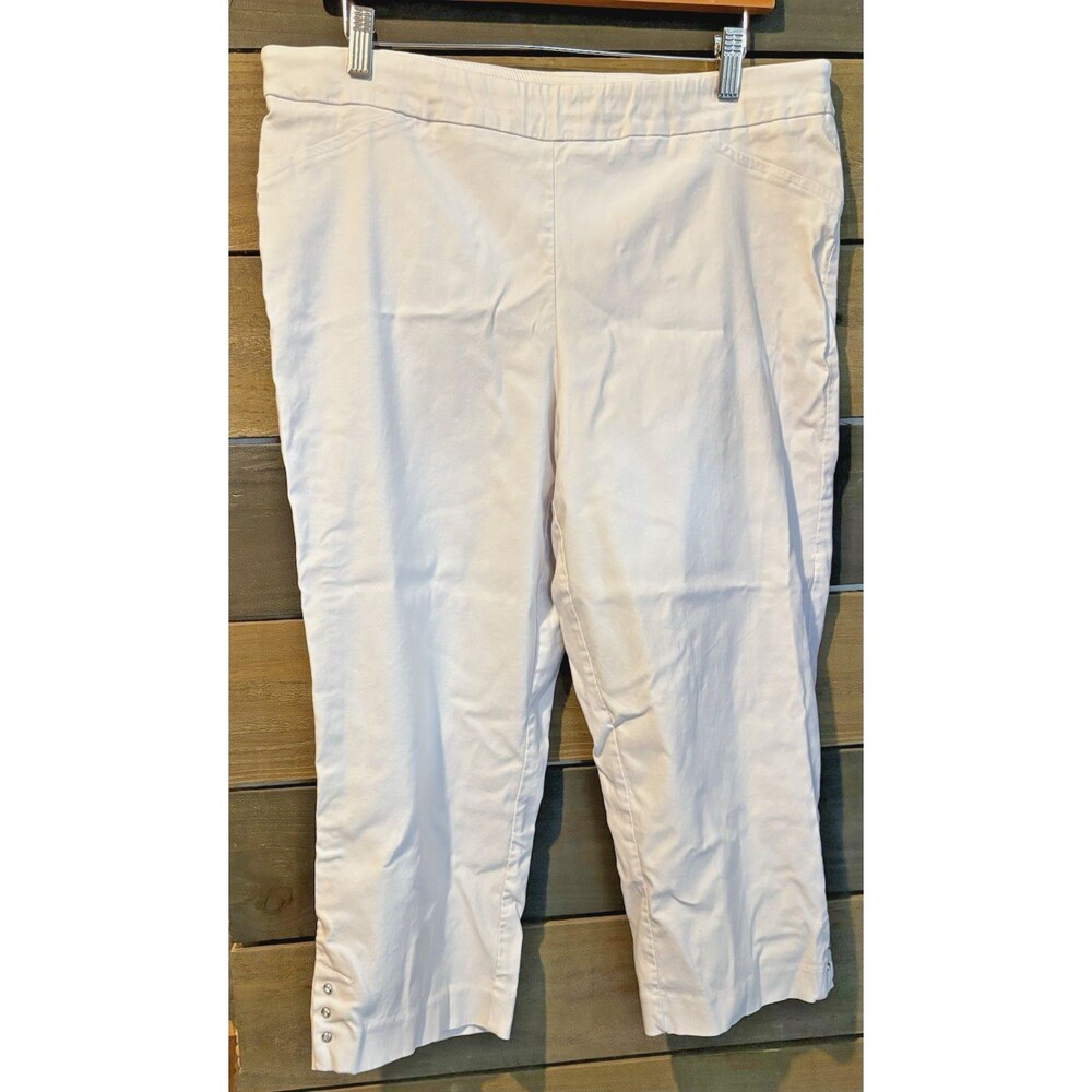 Nine.Eight New York Women's White Stretch Capri Pants Size 14